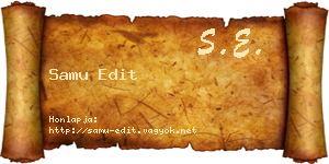 Samu Edit névjegykártya